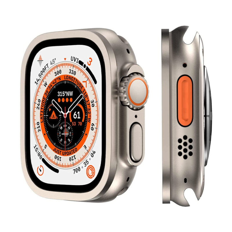 Apple Watch Ultra 49mm Zore ALM-01 Metal Çerçeveli Ekran Koruyucu - 4