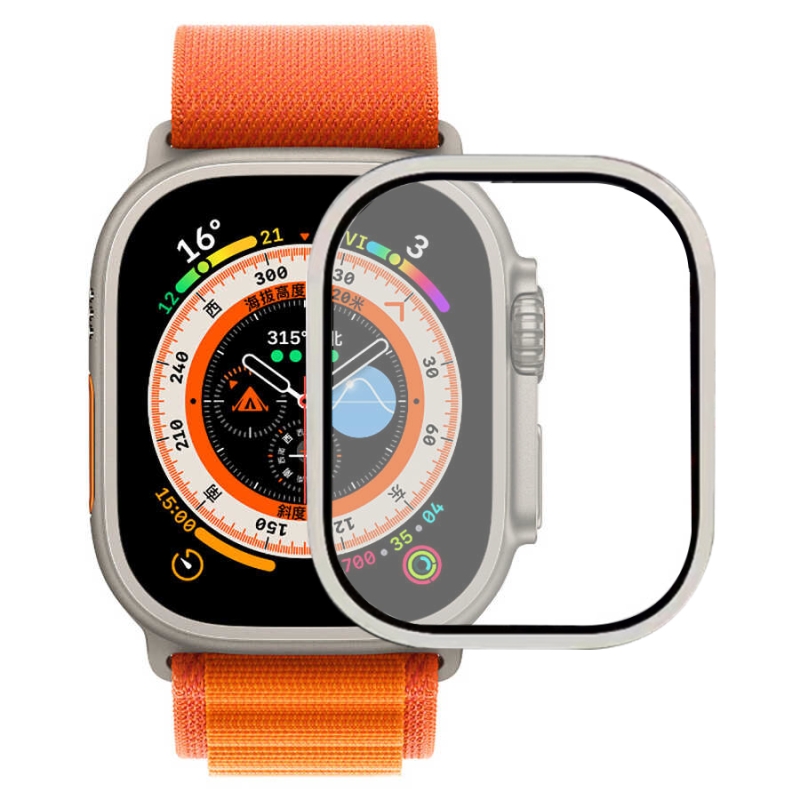 Apple Watch Ultra 49mm Zore ALM-02 Metal Çerçeveli Ekran Koruyucu - 2