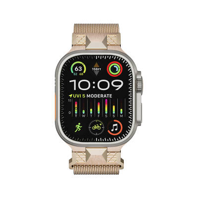 Apple Watch Ultra 49mm Zore KRD-107 Metal Hasır Kordon - 3