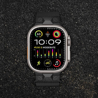 Apple Watch Ultra 49mm Zore KRD-107 Metal Hasır Kordon - 9