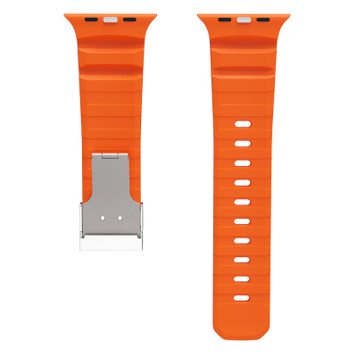 Apple Watch Ultra 49mm Zore KRD-145 Metal Tokalı Silikon Kordon - 20