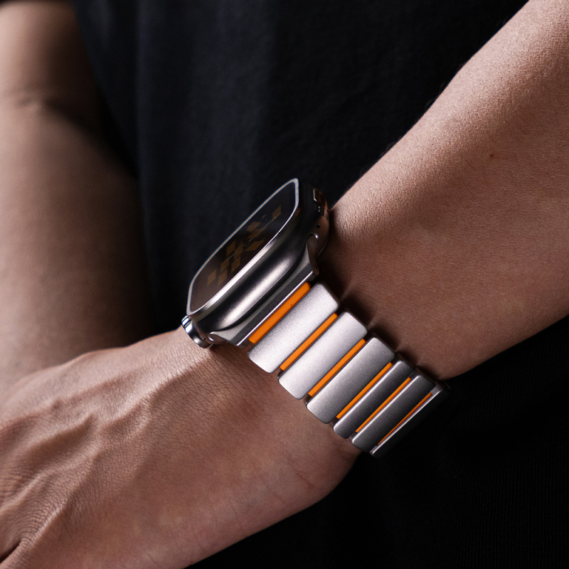 Apple Watch Ultra 49mm Zore KRD-152 Titanyum Silikon Kordon - 45