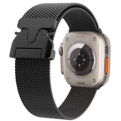 Apple Watch Ultra 49mm Zore KRD-25 Metal Hasır Kordon - 1