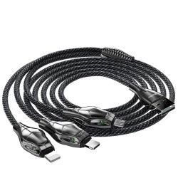 Benks D27 3 in 1 Snake Lightning+Lightning+Micro Kablo 1.5M - 10