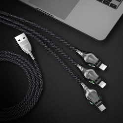 Benks D27 3 in 1 Snake Lightning+Lightning+Type-C Cable 1.5M - 4