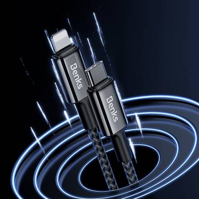 Benks D43 Type-C to Lightning PD Hızlı Şarj ve Data Kablo 480Mbps 1.2 Metre - 4