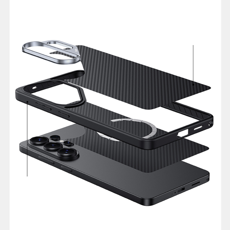 Benks Hybrid ArmorPro 600D Kevlar Case for Galaxy S26 Ultra, Carbon Fiber, with M-safe Charging Feature. - 6