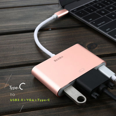 Benks U20 Type-C to 3 in 1 Adapter (Usb 3.0+VGA+Type-C) - 2