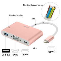 Benks U20 Type-C to 3 in 1 Adapter (Usb 3.0+VGA+Type-C) - 4