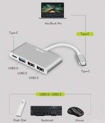 Benks U23 Type-C to 3 in 1 Usb Adapter (Usb 3.0+2.Usb2.0) - 8