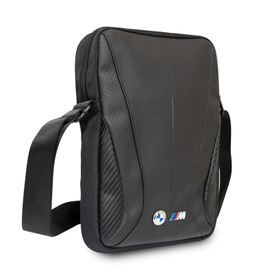 BMW Original Licensed Metal Logo Zippered Crossbody Tablet Bag - 5