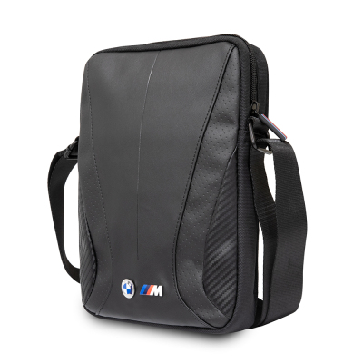 BMW Original Licensed Metal Logo Zippered Crossbody Tablet Bag - 2