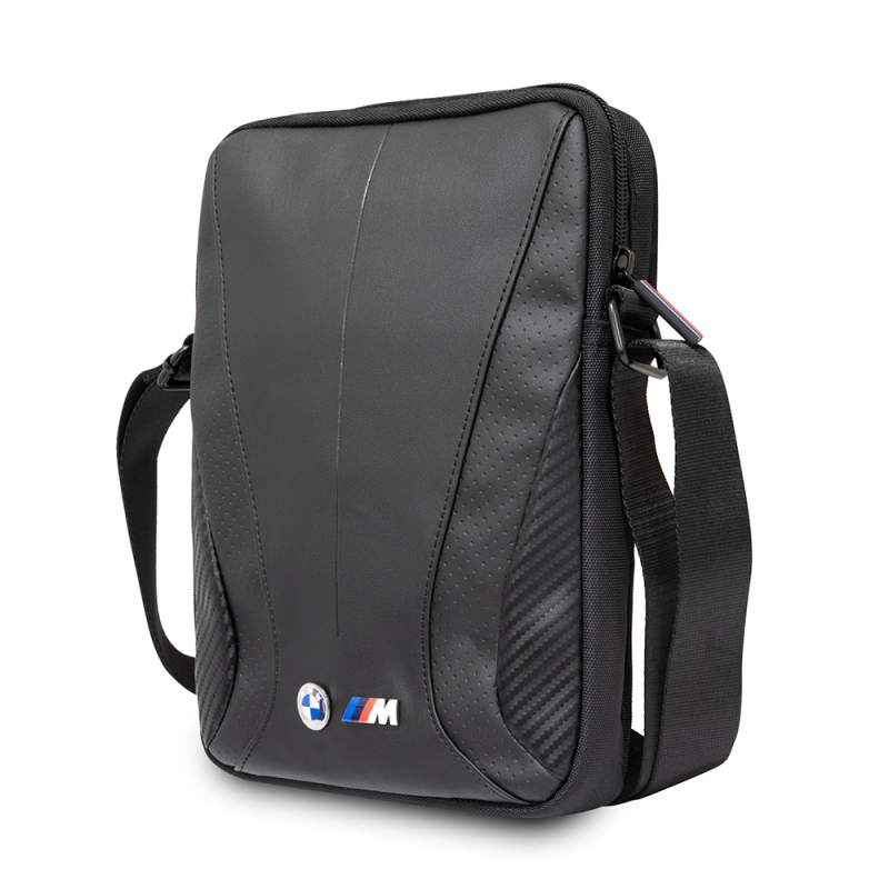 BMW Original Licensed Metal Logo Zippered Crossbody Tablet Bag - 2