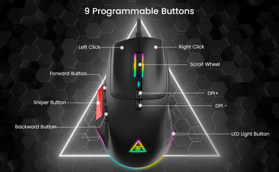 Eksa EM600 Wired 12 Mode RGB Illuminated Gaming Mouse 12000 DPI - 9