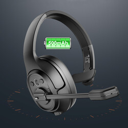 Eksa H1 On-Ear Noise Canceling Mono Bluetooth Headphones with Adjustable Header and Microphone - 4
