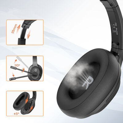 Eksa H2 Adjustable Headset Over-Ear Noise Canceling Bluetooth Headset with Microphone - 9