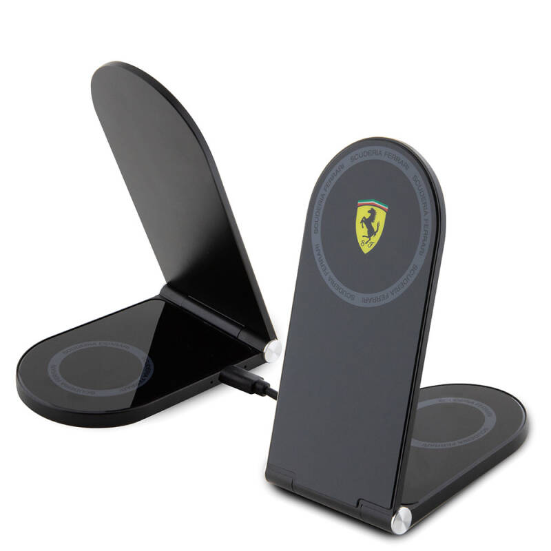 Ferrari Original Licensed Foldable Printed Shield Logo Magnetic Wireless Charging Stand - 1