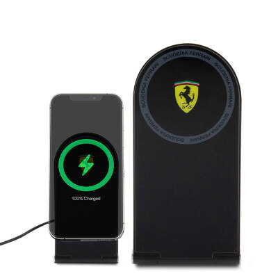 Ferrari Original Licensed Foldable Printed Shield Logo Magnetic Wireless Charging Stand - 3