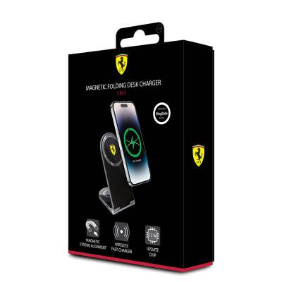 Ferrari Original Licensed Foldable Printed Shield Logo Magnetic Wireless Charging Stand - 5