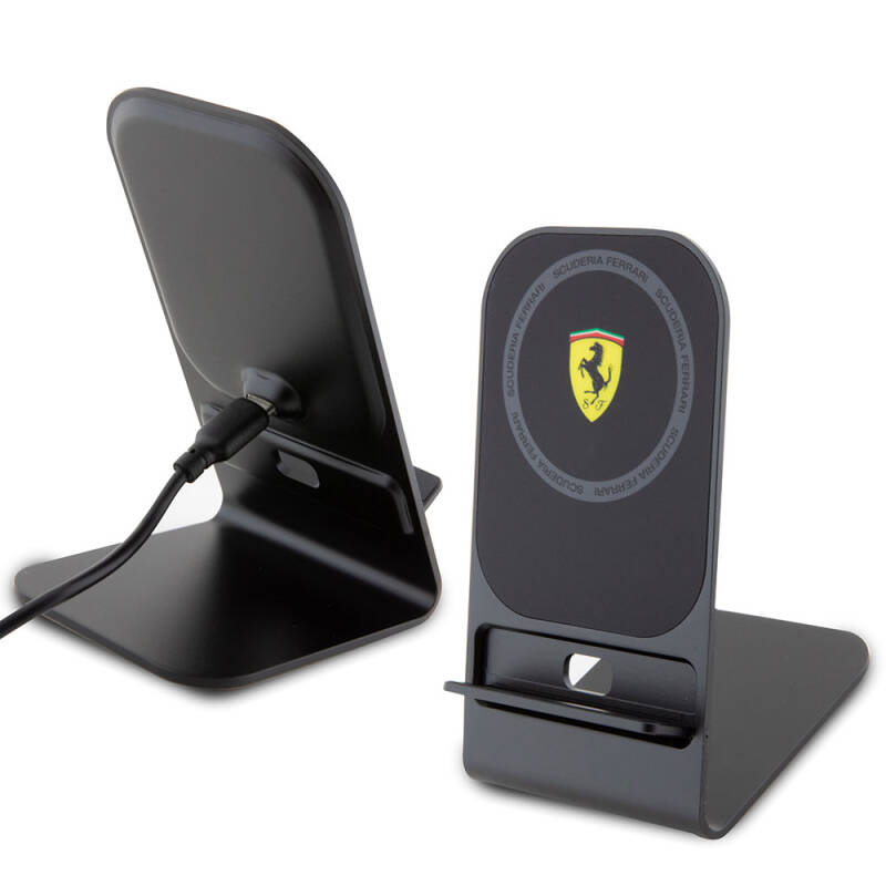 Ferrari Original Licensed Foldable Printed Shield Logo Stand Magnetic Wireless Charging Stand - 1