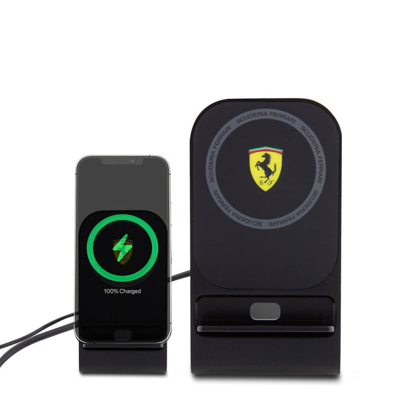 Ferrari Original Licensed Foldable Printed Shield Logo Stand Magnetic Wireless Charging Stand - 3