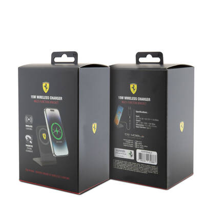 Ferrari Original Licensed Foldable Printed Shield Logo Stand Magnetic Wireless Charging Stand - 4