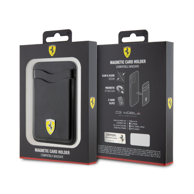 Ferrari Orjinal Lisanslı Magnetik Metal Logolu PU Deri Kartlık - 11