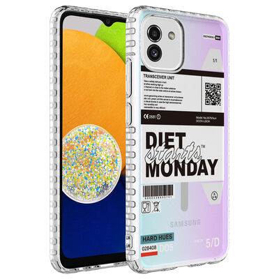Galaxy A03 Case Airbag Edge Colorful Patterned Silicone Zore Elegans Cover - 8