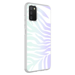 Galaxy A03S Case Zore M-Blue Patterned Cover - 3