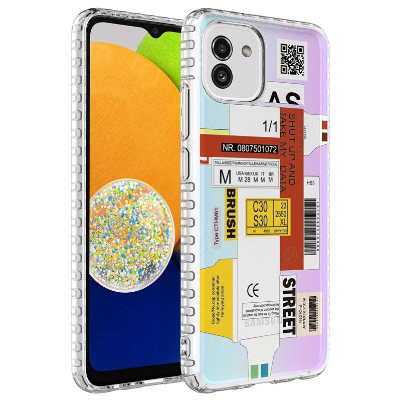 Galaxy A04 Case Airbag Edge Colorful Patterned Silicone Zore Elegans Cover - 3