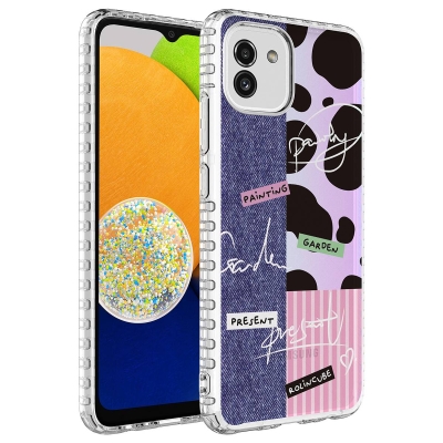 Galaxy A04 Case Airbag Edge Colorful Patterned Silicone Zore Elegans Cover - 5