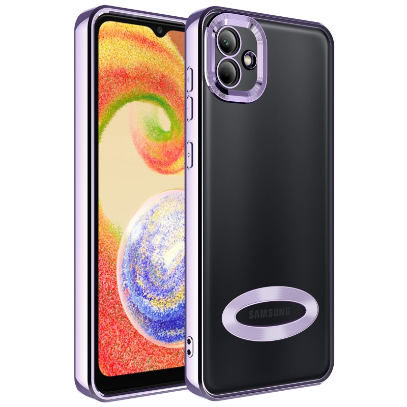 Galaxy A04 Case Camera Protected Zore Omega Cover with Showing Logo - 7