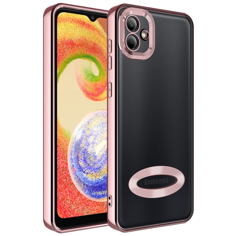 Galaxy A04 Case Camera Protected Zore Omega Cover with Showing Logo - 5