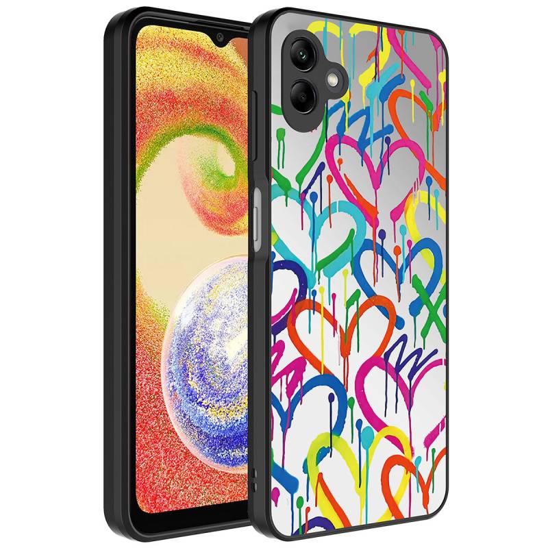 Galaxy A04 Case Mirror Patterned Camera Protected Glossy Zore Mirror Cover - 1