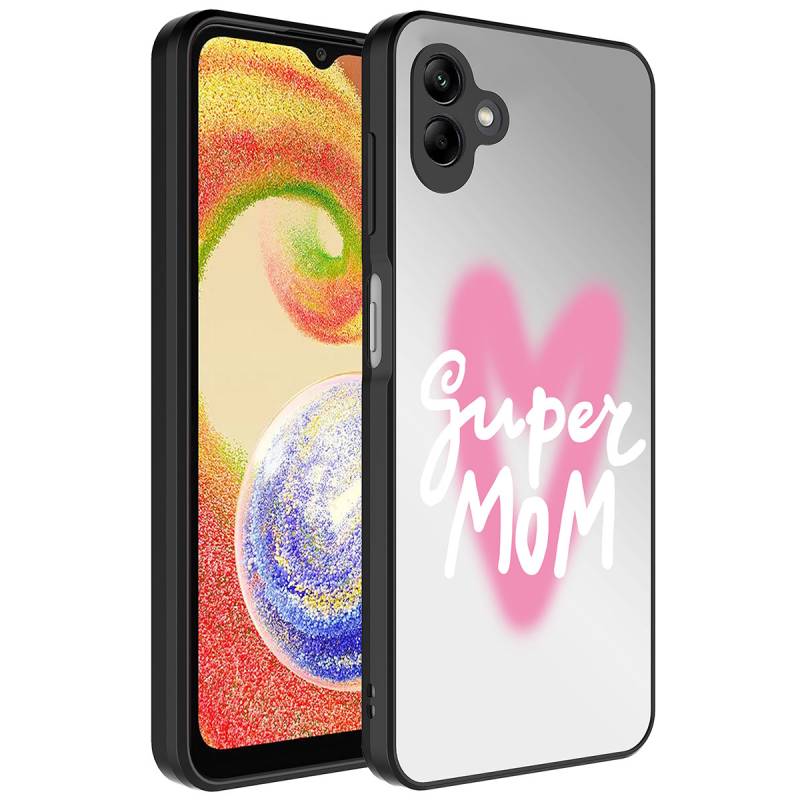 Galaxy A04 Case Mirror Patterned Camera Protected Glossy Zore Mirror Cover - 3