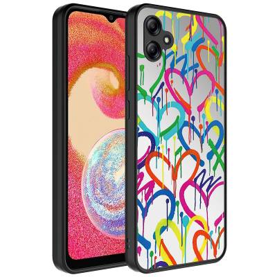 Galaxy A04E Case Mirror Patterned Camera Protected Glossy Zore Mirror Cover - 4