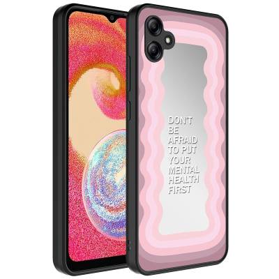 Galaxy A04E Case Mirror Patterned Camera Protected Glossy Zore Mirror Cover - 9