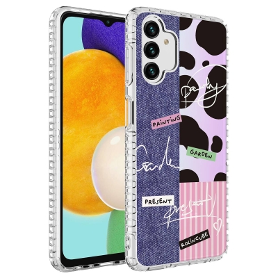 Galaxy A04S Case Airbag Edge Colorful Patterned Silicone Zore Elegans Cover - 1
