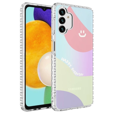 Galaxy A04S Case Airbag Edge Colorful Patterned Silicone Zore Elegans Cover - 9