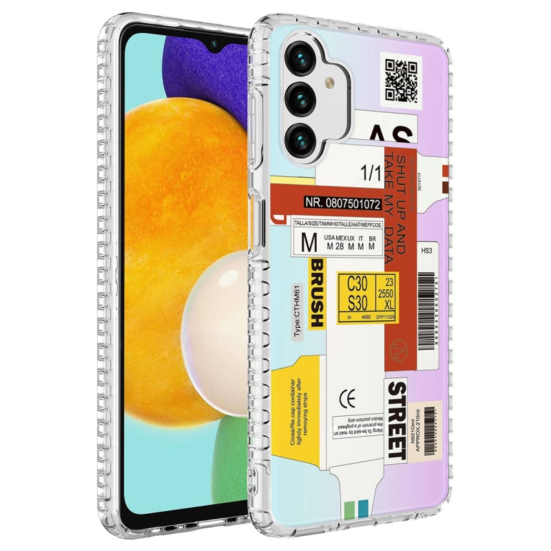 Galaxy A04S Case Airbag Edge Colorful Patterned Silicone Zore Elegans Cover - 3