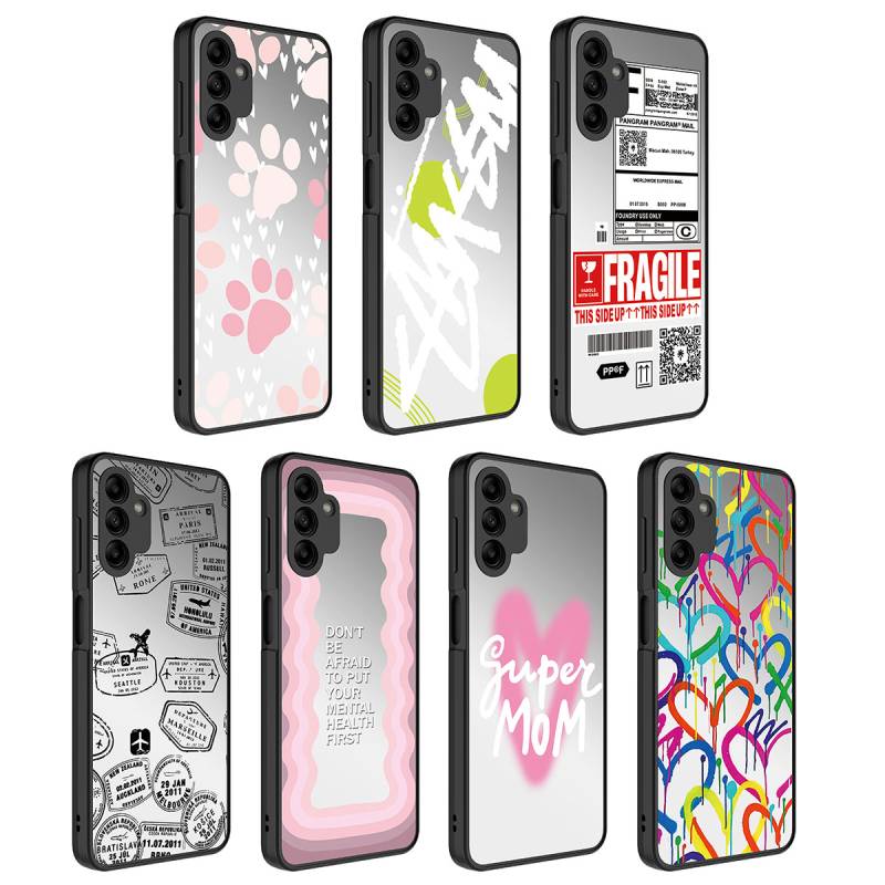 Galaxy A04S Case Mirror Patterned Camera Protected Glossy Zore Mirror Cover - 2