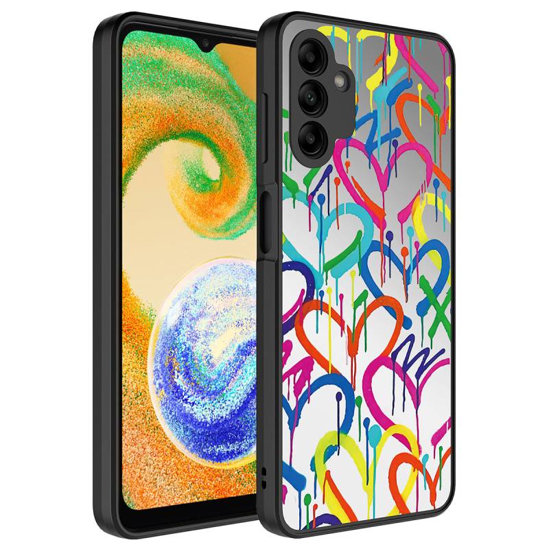 Galaxy A04S Case Mirror Patterned Camera Protected Glossy Zore Mirror Cover - 4