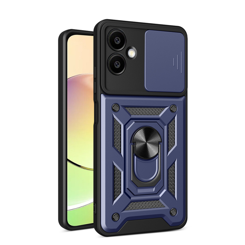 Galaxy A06 Case with Magnetic Stand Camera Protection Zore Sliding Vega Cover - 1