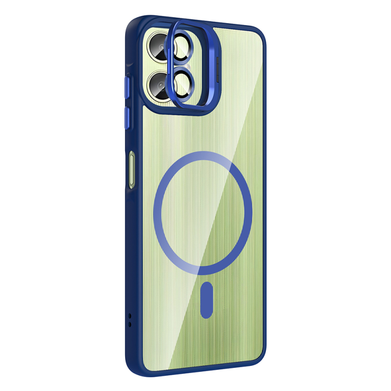 Galaxy A06 Kılıf Standlı ve Kamera Lens Hediyeli M-Safe Şarj Özellikli Zore Etro Kapak - 10