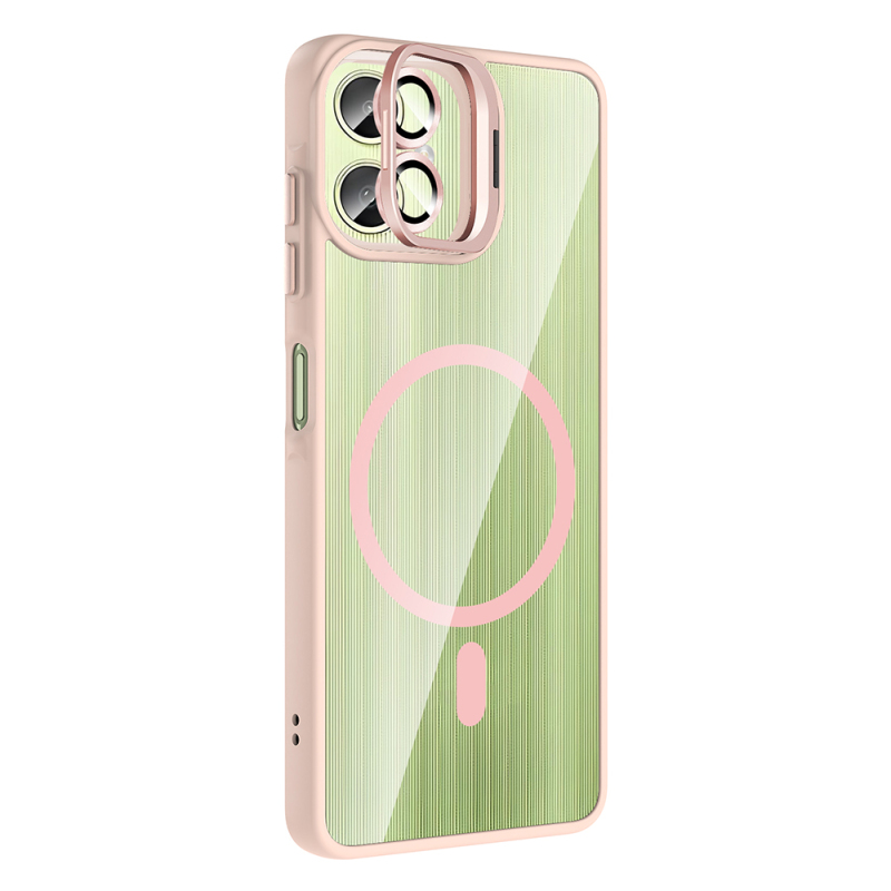Galaxy A06 Kılıf Standlı ve Kamera Lens Hediyeli M-Safe Şarj Özellikli Zore Etro Kapak - 14