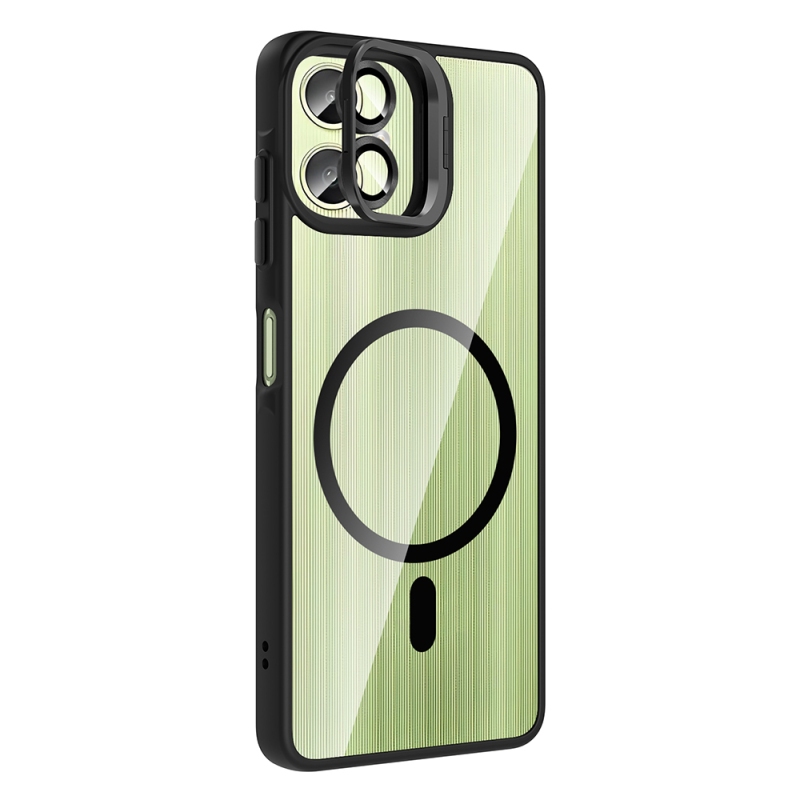 Galaxy A06 Kılıf Standlı ve Kamera Lens Hediyeli M-Safe Şarj Özellikli Zore Etro Kapak - 18