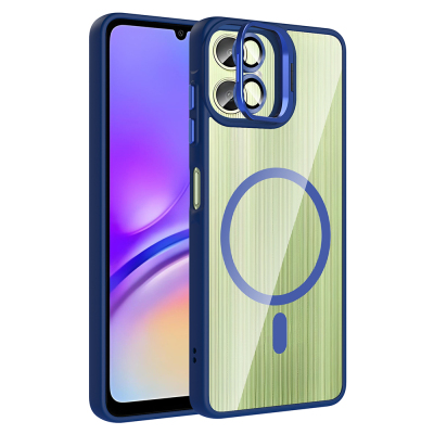 Galaxy A06 Kılıf Standlı ve Kamera Lens Hediyeli M-Safe Şarj Özellikli Zore Etro Kapak - 5