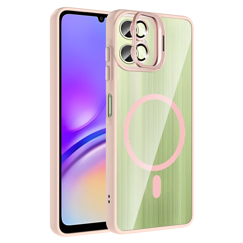 Galaxy A06 Kılıf Standlı ve Kamera Lens Hediyeli M-Safe Şarj Özellikli Zore Etro Kapak - 7