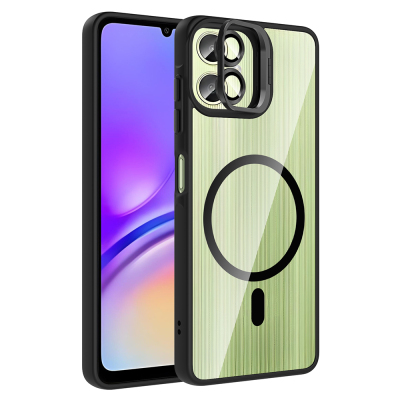Galaxy A06 Kılıf Standlı ve Kamera Lens Hediyeli M-Safe Şarj Özellikli Zore Etro Kapak - 3