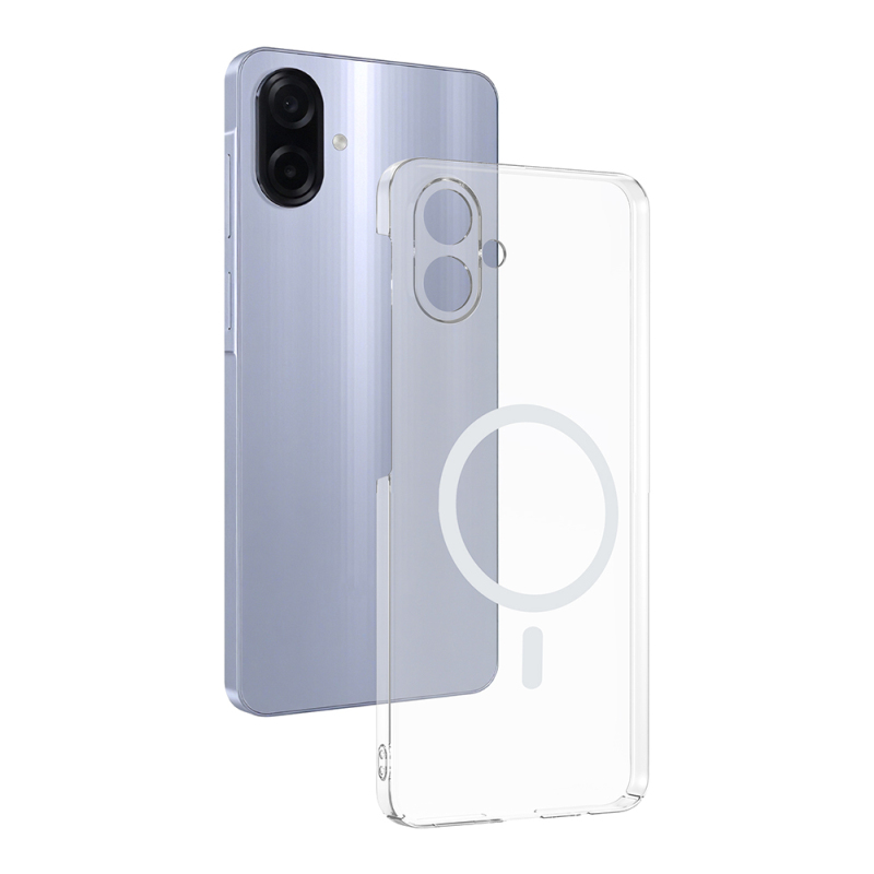 Galaxy A07 Camera Protected M-Safe Charging Transparent Zore London Hard PC Case - 1